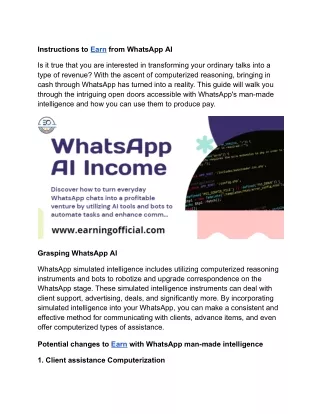 _Earn from WhatsApp AI