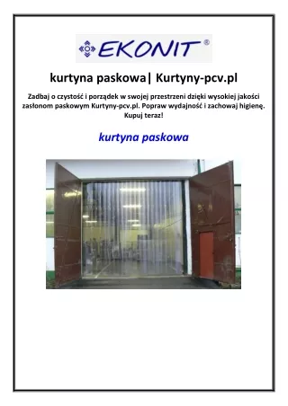 kurtyna paskowa| Kurtyny-pcv.pl