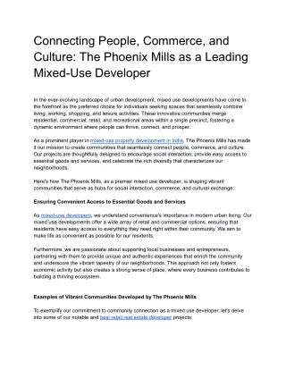 connecting people commerce and culture