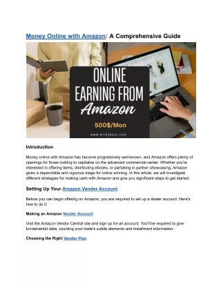 Money Online with Amazon_ A Comprehensive Guide