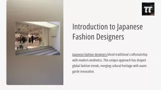 Introduction to Japanese Fashion Designers