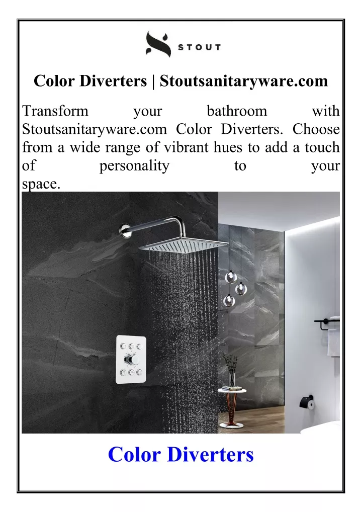 color diverters stoutsanitaryware com