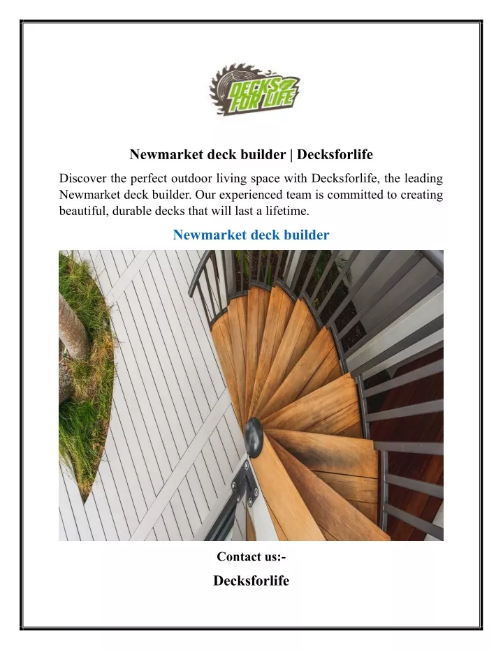 newmarket deck builder decksforlife