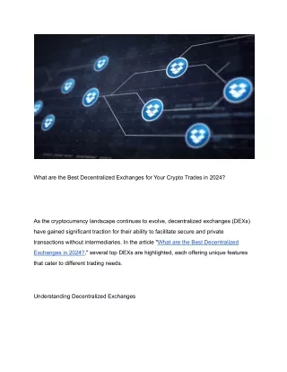 what are the best decentralized exchanges