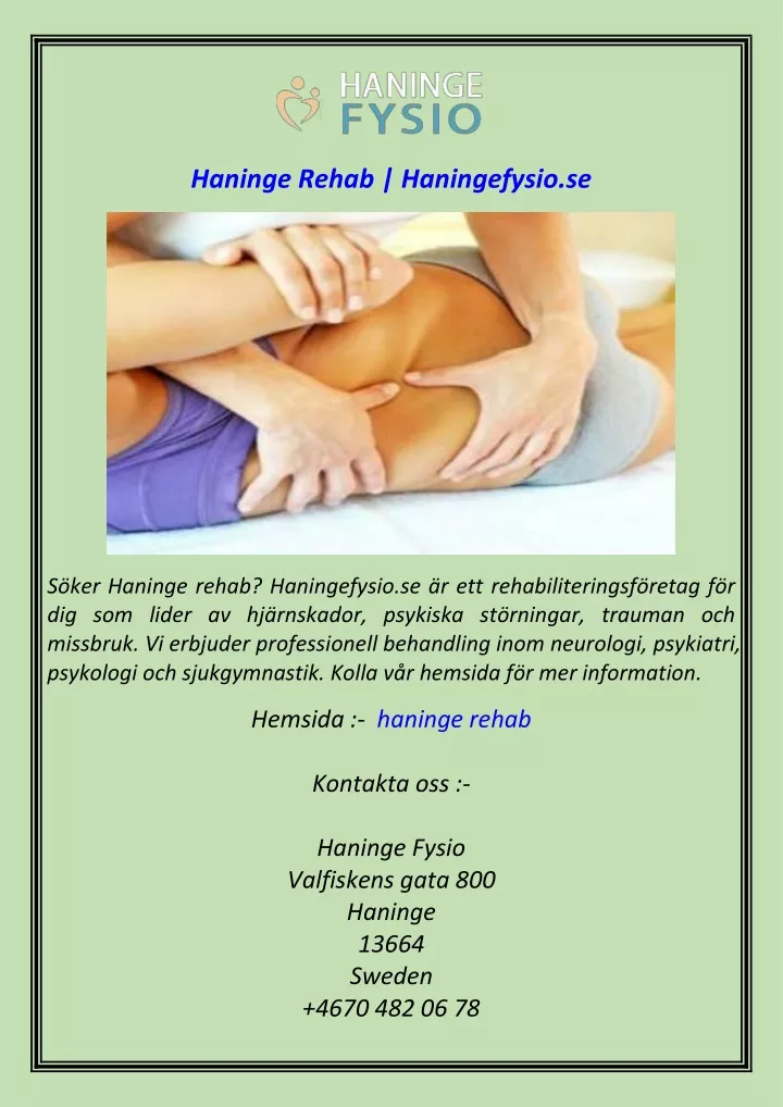 haninge rehab haningefysio se