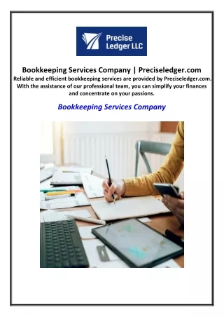 Bookkeeping Services Company | Preciseledger.com