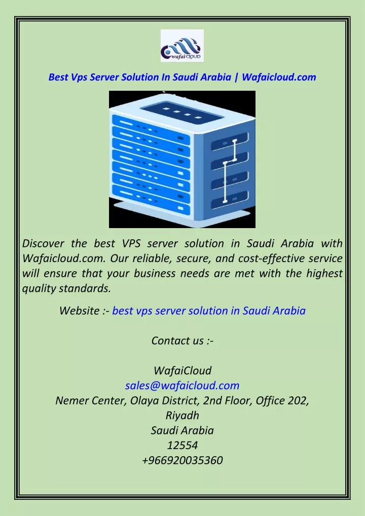 best vps server solution in saudi arabia