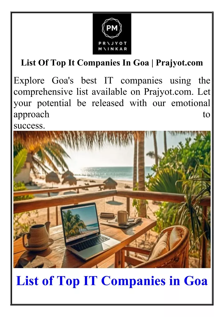 list of top it companies in goa prajyot com