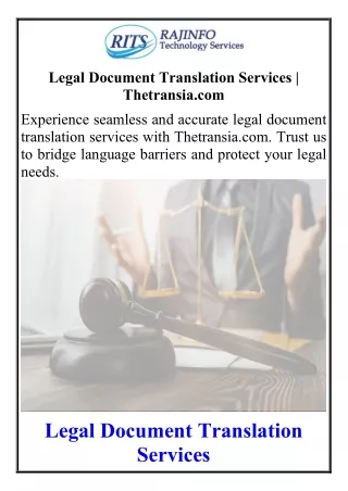 Legal Document Translation Services Thetransia.com