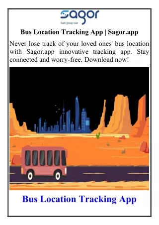 Bus Location Tracking App Sagor.app