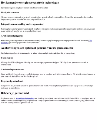 Controleer uw gezondheid door een glucosesensor