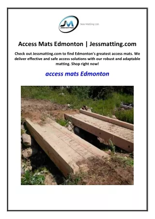 Access Mats Edmonton | Jessmatting.com