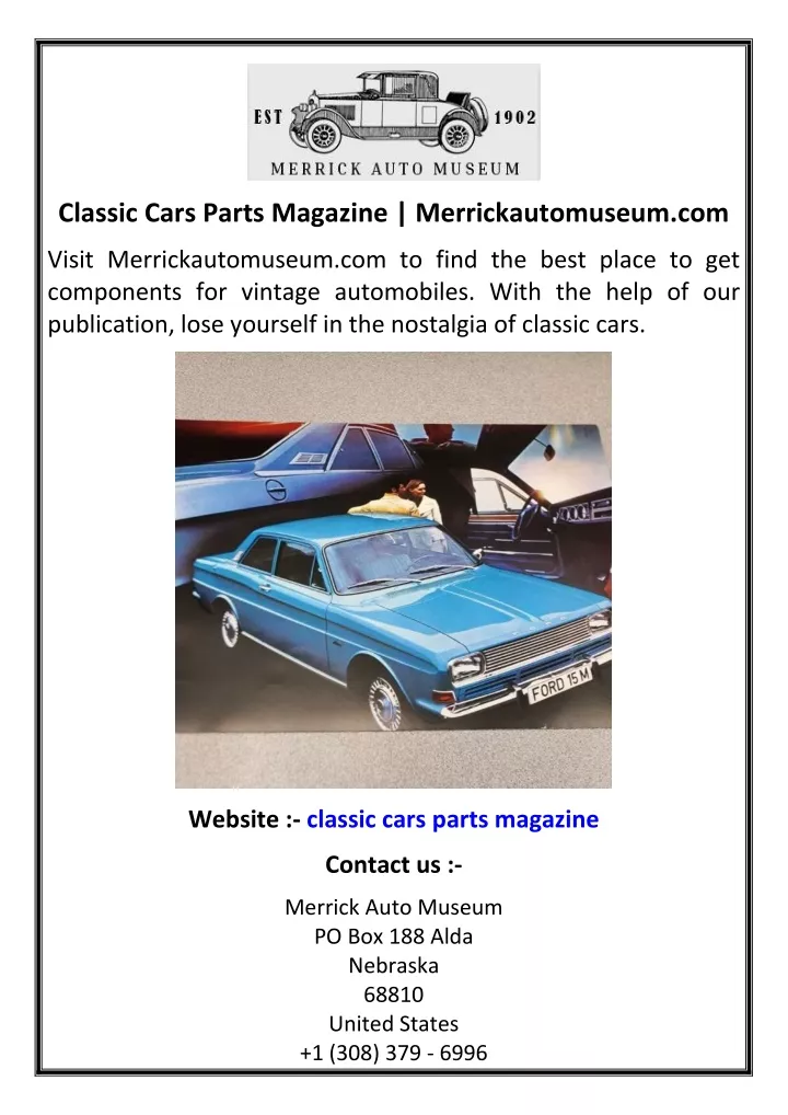 classic cars parts magazine merrickautomuseum com