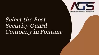 Select the Best Security Guard Company in Fontana