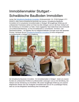 Immobilienmakler Stuttgart - Schwäbische BauBoden Immobilien