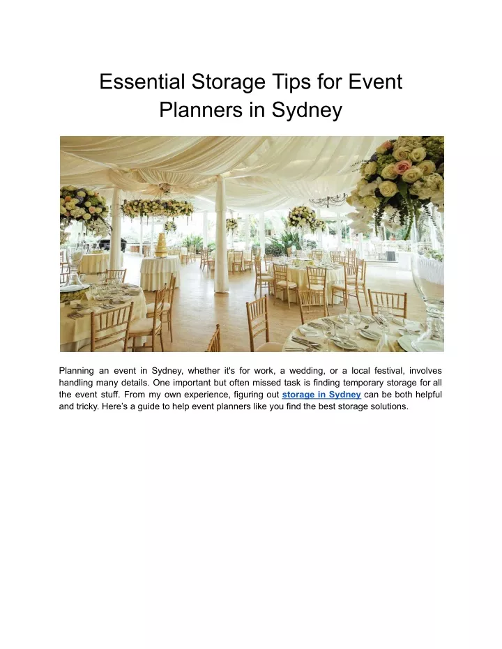 essential storage tips for event planners