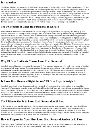 Combining Treatments: Laser Hair Removal and Other Procedures in El Paso