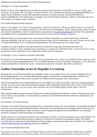 Straal en Eco-vriendelijk Leven met Golden Naturals