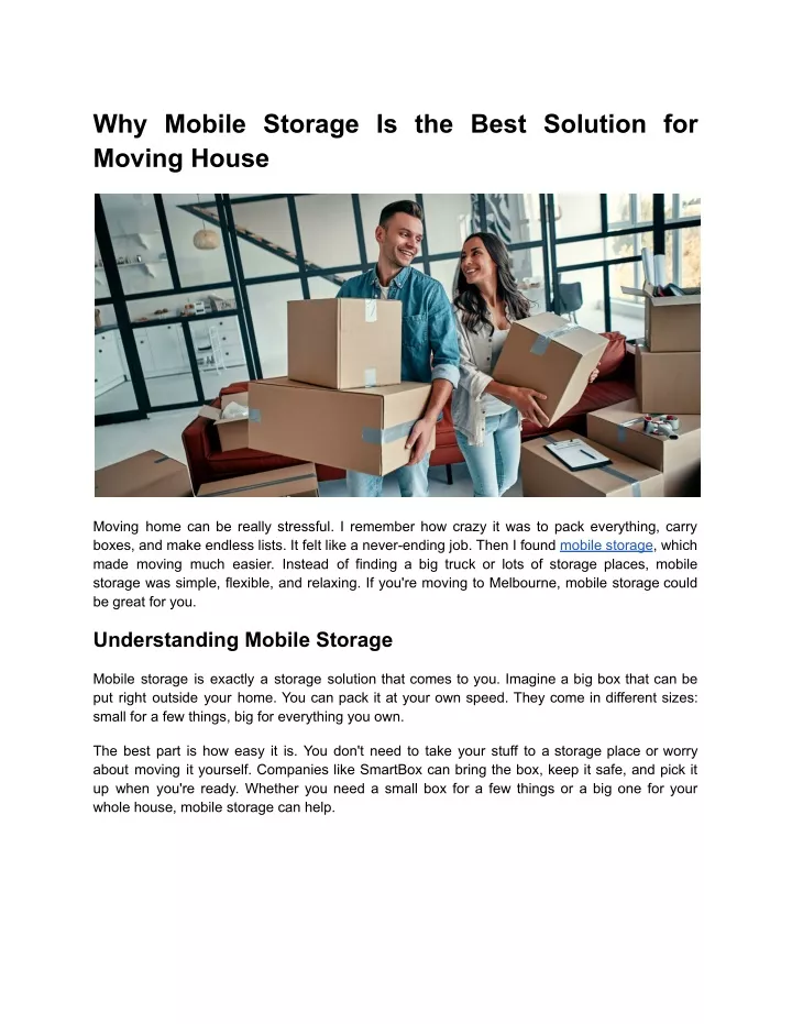 why mobile storage is the best solution