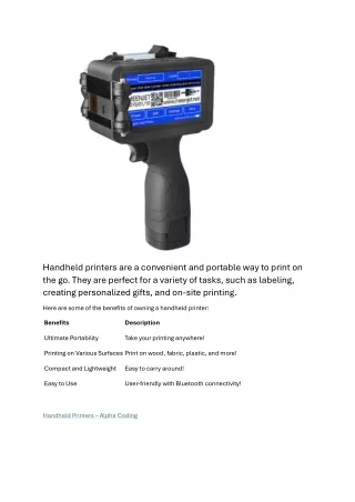 handheld printers are a convenient and portable