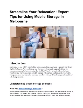 streamline your relocation expert tips for using