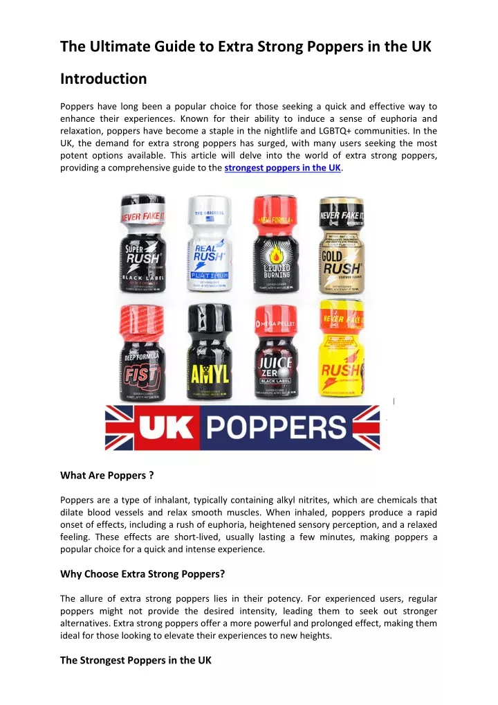 the ultimate guide to extra strong poppers