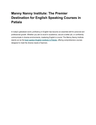 The Premier Destination for English Speaking Courses in Patiala