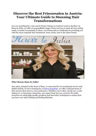 discover the best friseursalon in austria your