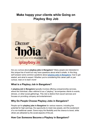 Make happy your clients while Going on Playboy Boy Job