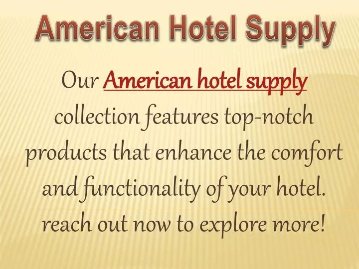 american hotel supply