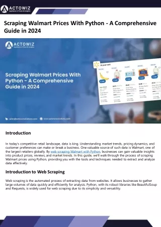 Scraping Walmart Prices With Python - A Comprehensive Guide in 2024