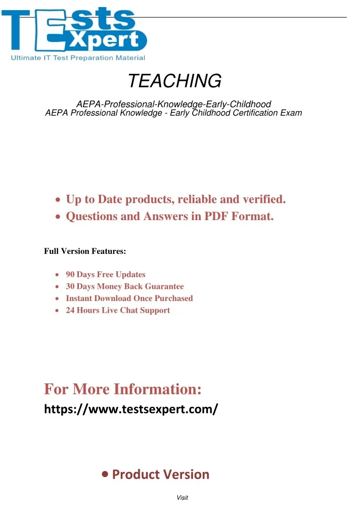 PPT - Updated Testsexpert AEPA Professional Knowledge Early Childhood ...