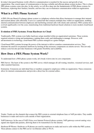 Understanding the Basics of PBX Phone Systems for Businesses