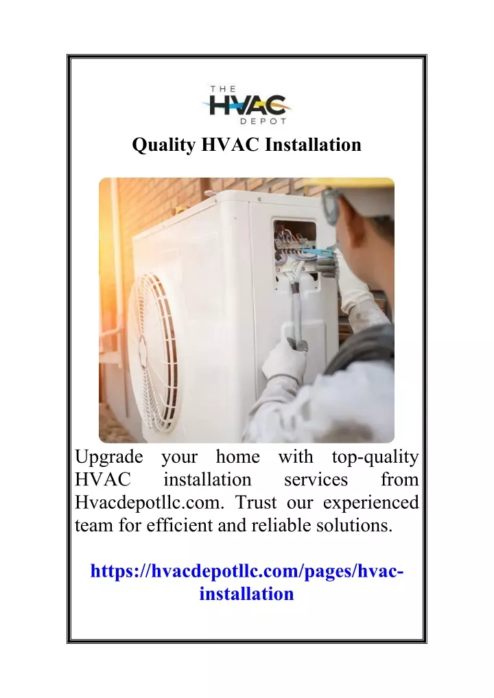 quality hvac installation