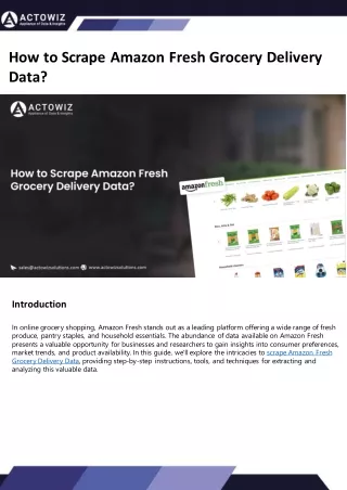 How to Scrape Amazon Fresh Grocery Delivery Data