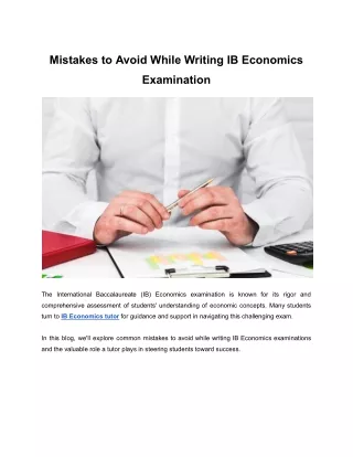 mistakes to avoid while writing ib economics