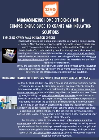 Maximizing Home Efficiency with a comprehensive guide to Grants and Insulation S