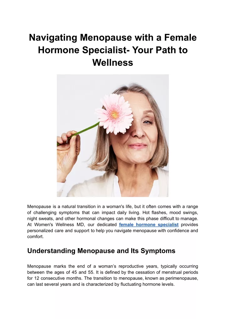 navigating menopause with a female hormone