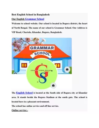 Best English School- Grammar School