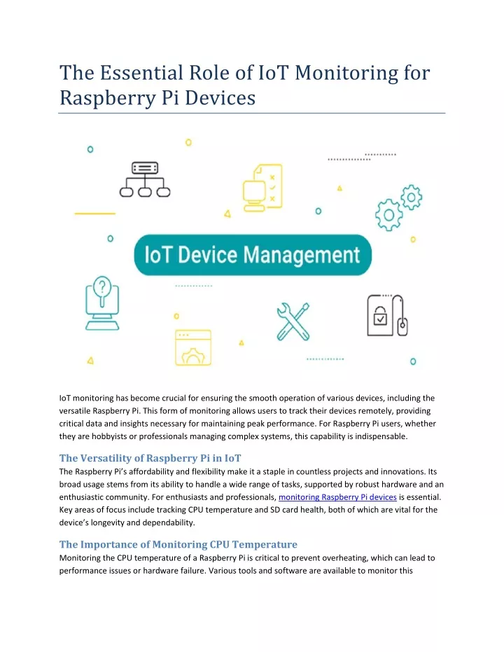 the essential role of iot monitoring