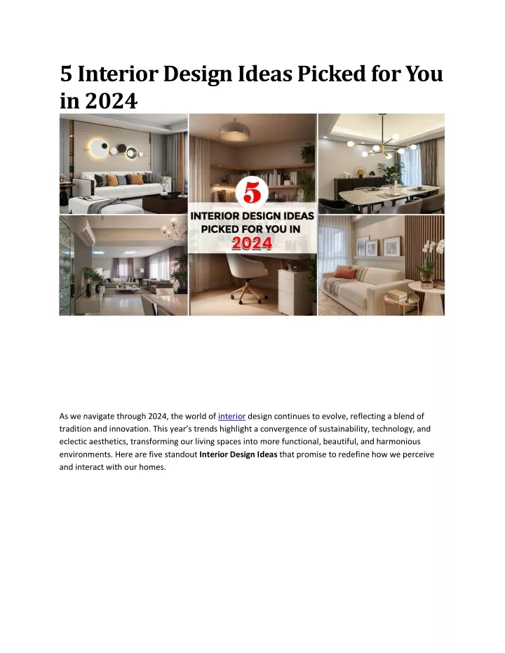 5 interior design ideas picked for you in 2024