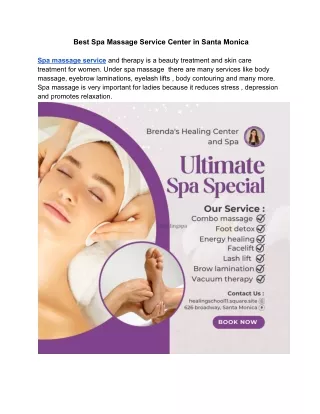 Best Spa Massage Service Center in Santa Monica