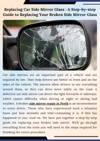 Replacing Car Side Mirror Glass  A Step-by-step Guide to Replacing Your Broken Side Mirror Glass