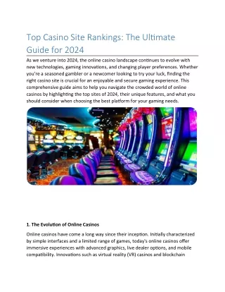 top casino site rankings the ultimate guide