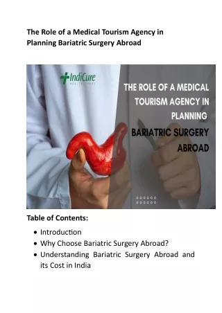 The Role of a Medical Tourism Agency in Planning Bariatric Surgery Abroad