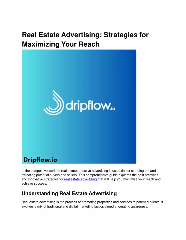 real estate advertising strategies for maximizing