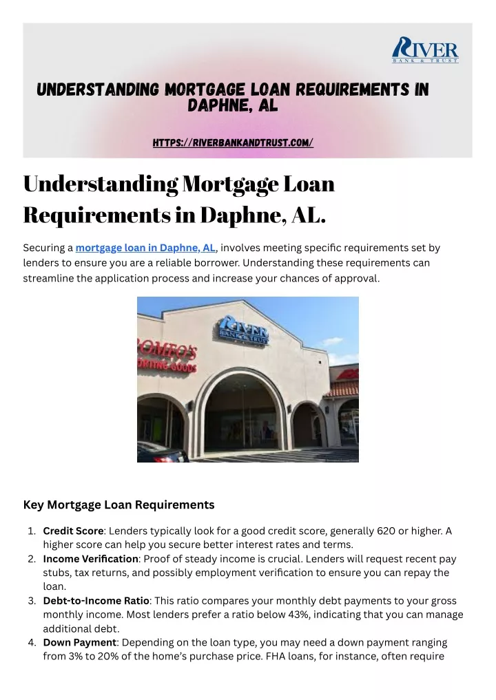 understanding mortgage loan requirements