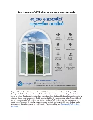 soundproof upvc windows and doors in cochin kerala