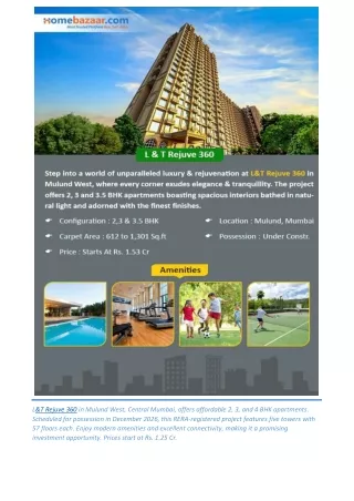 L&T Rejuve 360 Property by L & T Group in Mulund, Mumbai