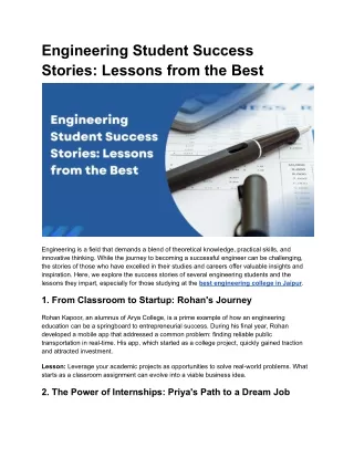 Engineering Student Success Stories_ Lessons from the Best